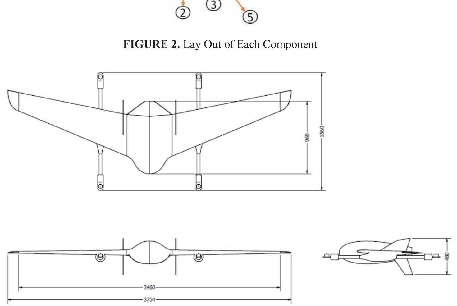 Figure 5 - Preliminary design of dual-system hybrid VTOL UAV