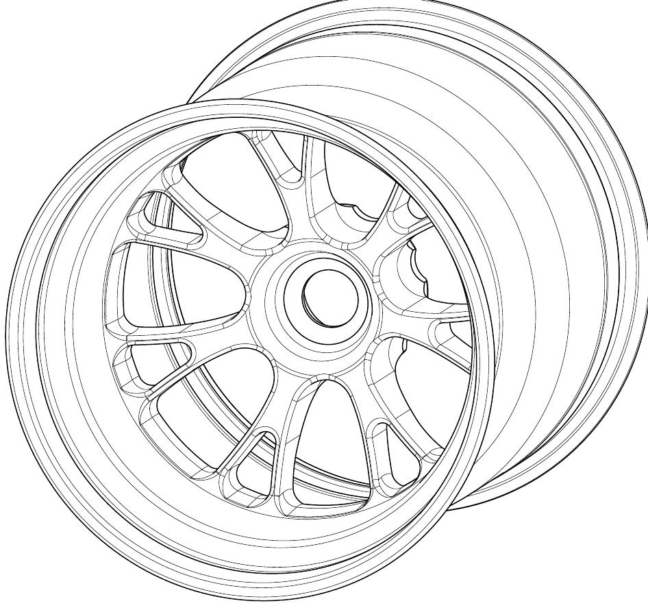Drawing Velocity Rims Cad-model of the racing car rim. motorcar racing is a field