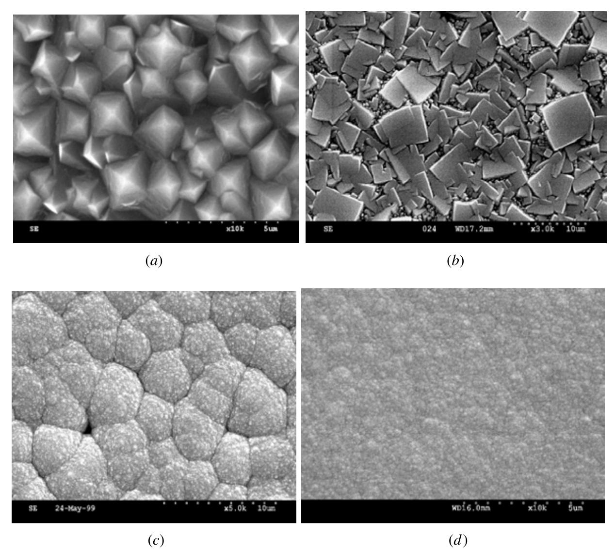 Surface morphology of diamond films with different ch4/h)