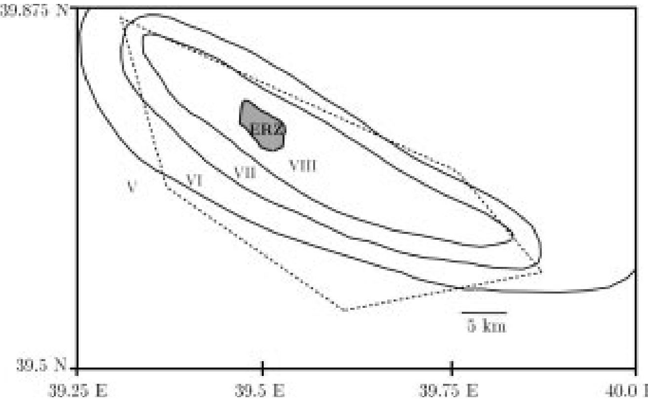 Iso intensity map after gulkan (1993). the dashed lines
