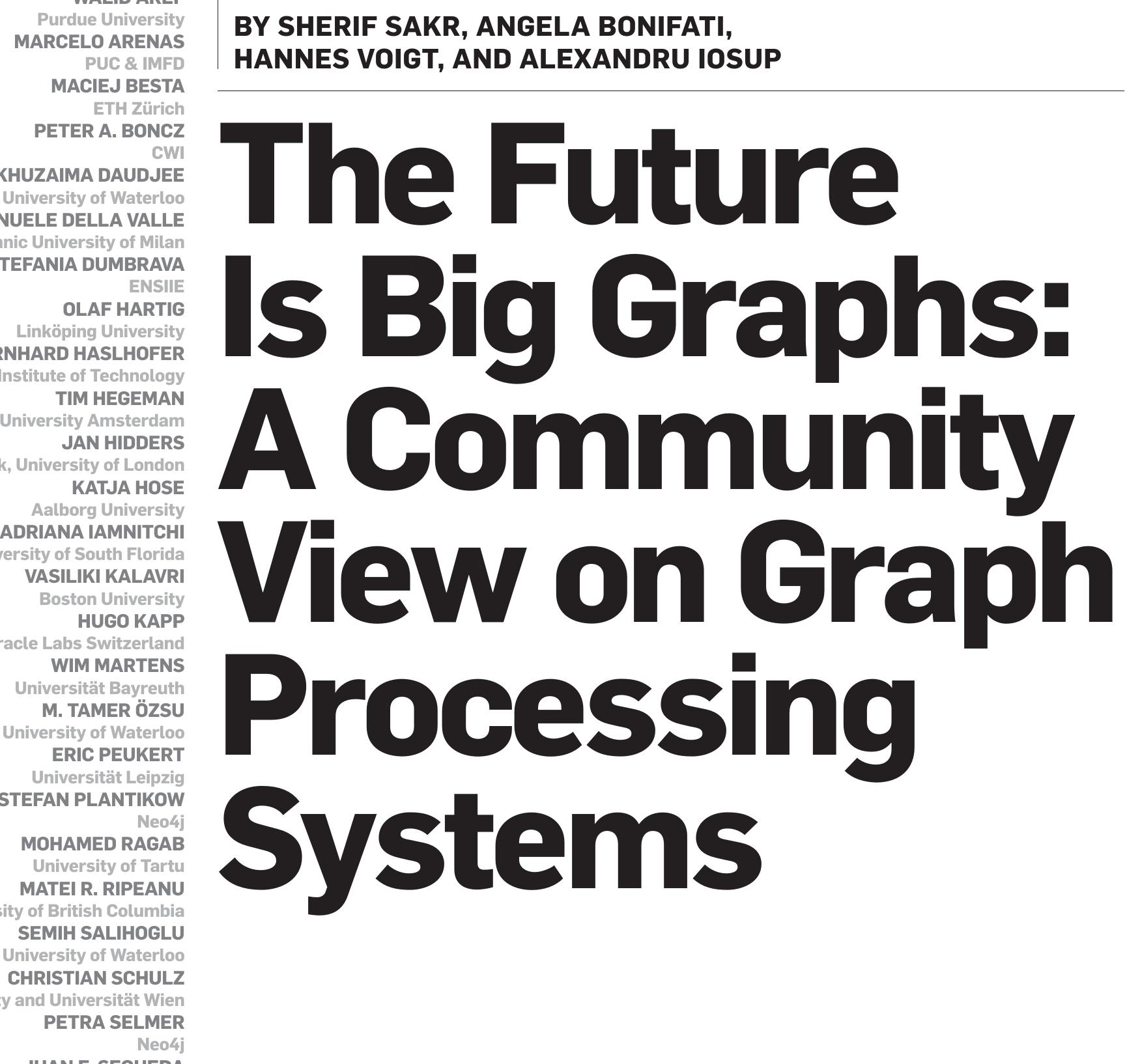 (PDF) The future is big graphs