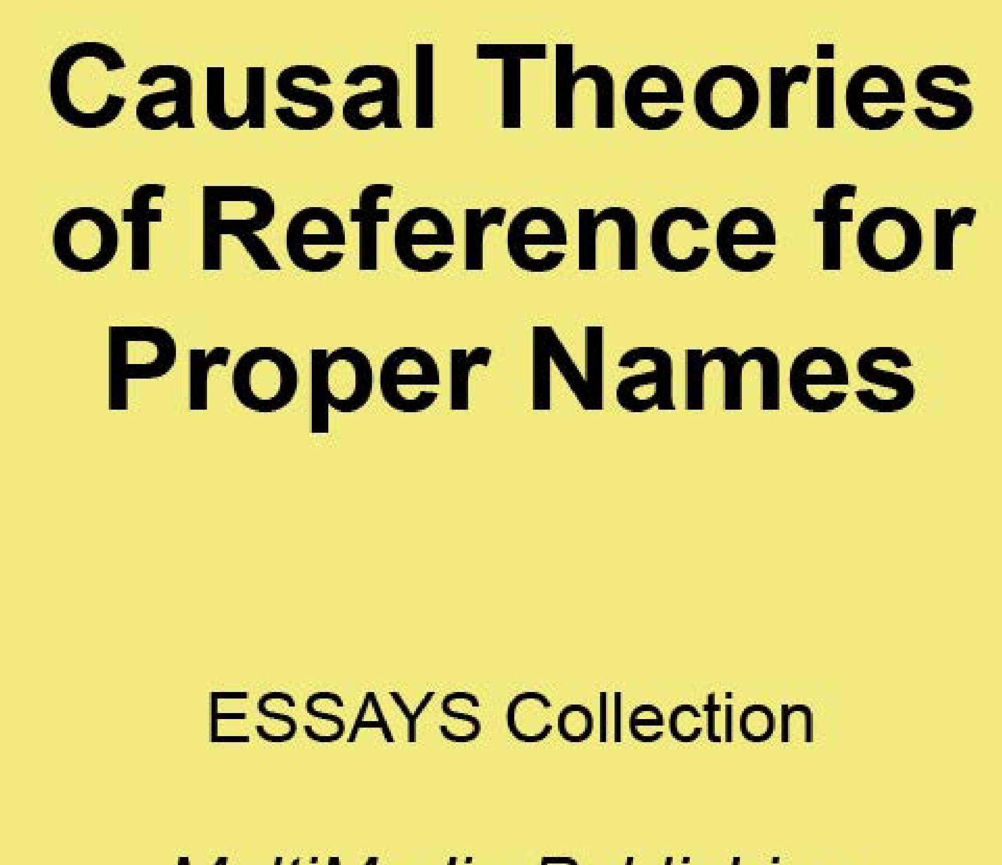 (PDF) Causal Theories of Reference for Proper Names