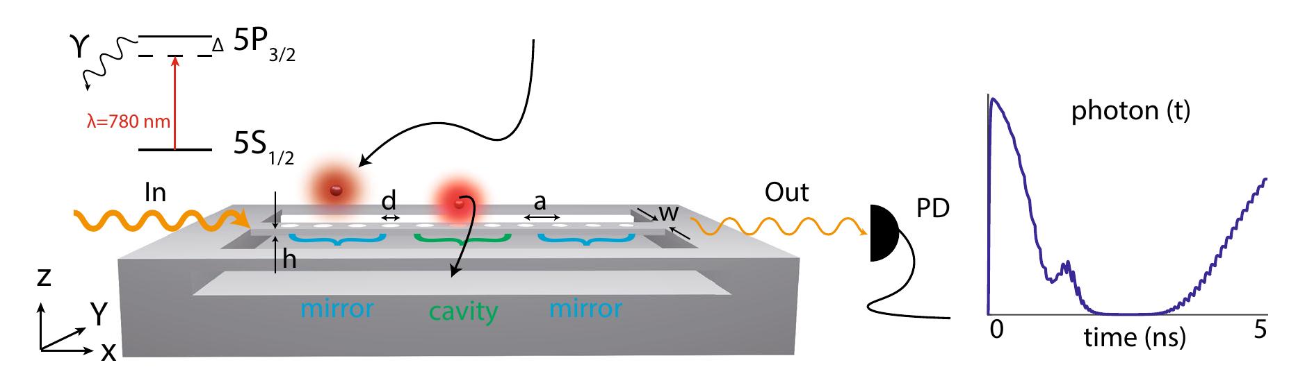 A schematics of the nano-beam photonic crystal cavity com-