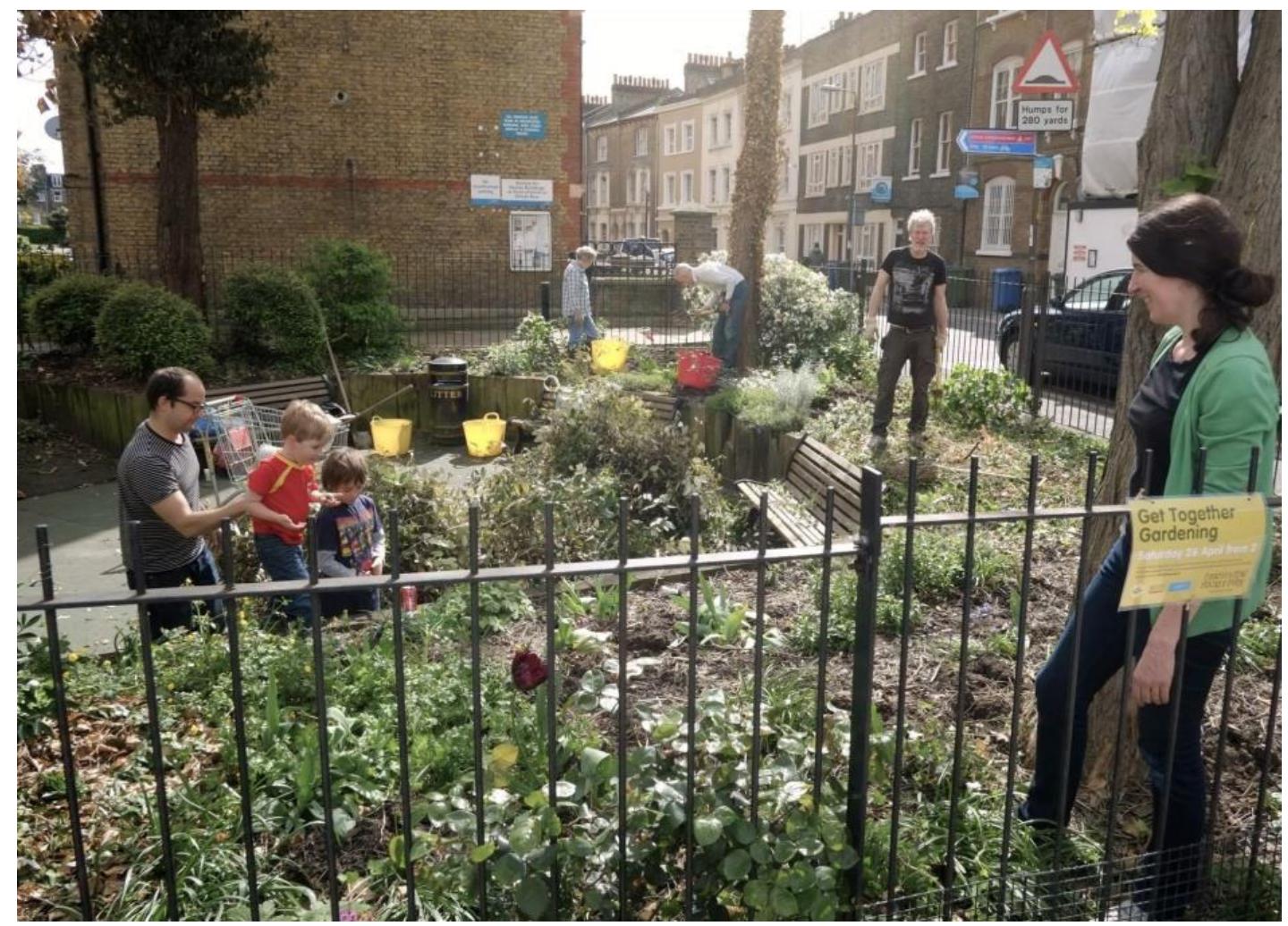 Figure 4. Eliot Row Pocket Park, London. Author httpwww.mobilegardeners  "The small urban parks should be more than just places to sit or play. They should also be scenes to watch from afar; walking along a street, looking out of a window, or capturing the fleeting image with the corner of our eye. So, small urban areas could contribute to the interest, the variety, and  the attractiveness of neighborhoods.  They could be a decisive force to counter the formation of degraded areas and dirty and 