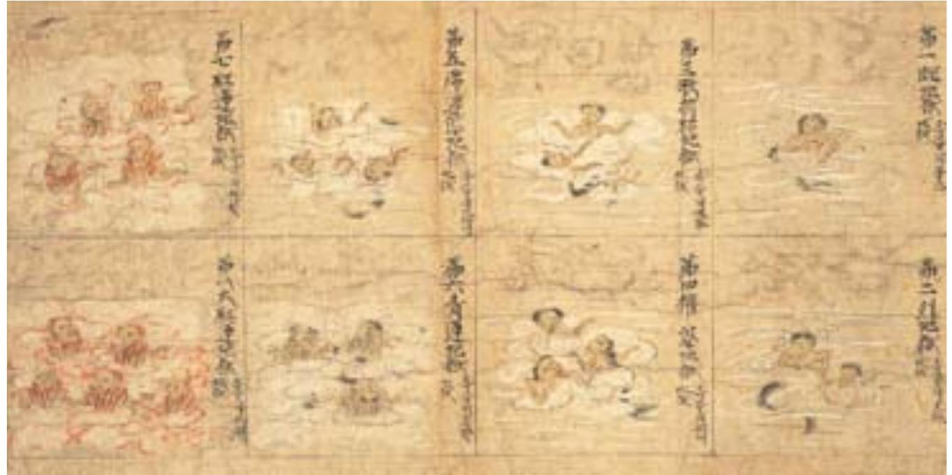 FIGURE 10. ‘Ihe Eight Cold Hells. From Chikurinji engi emaki (Muromachi period). Courtesy of Chikurinii Temple and Hiroshima University Librarv. 