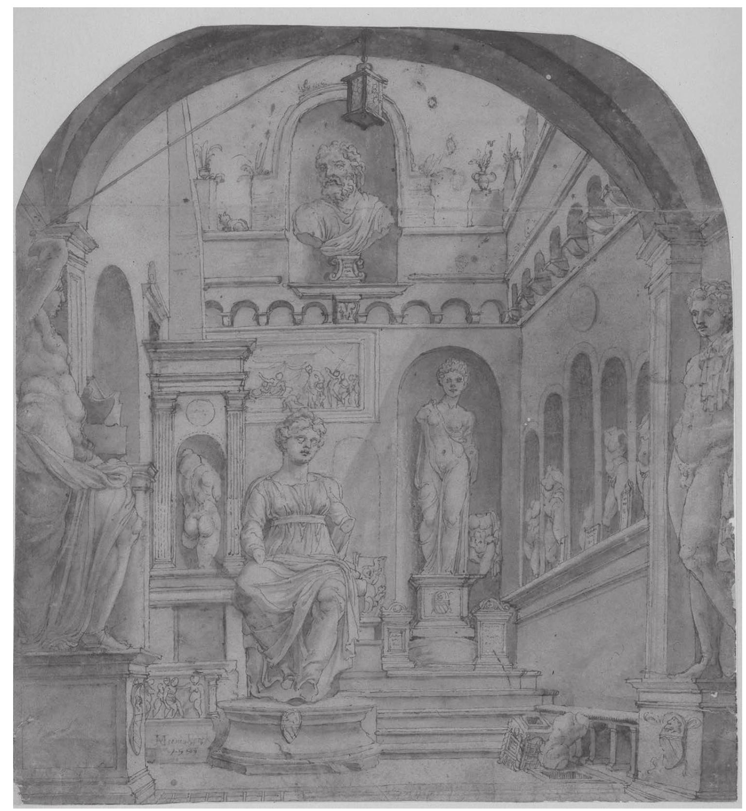Figure 7.6 Anonymous (after Maarten Van Heemskerck?), House of the Sasso d’Amateschi, c. 1530s, Kupferstichkabinett, Berlin, inv.no. Kdz 2783. 