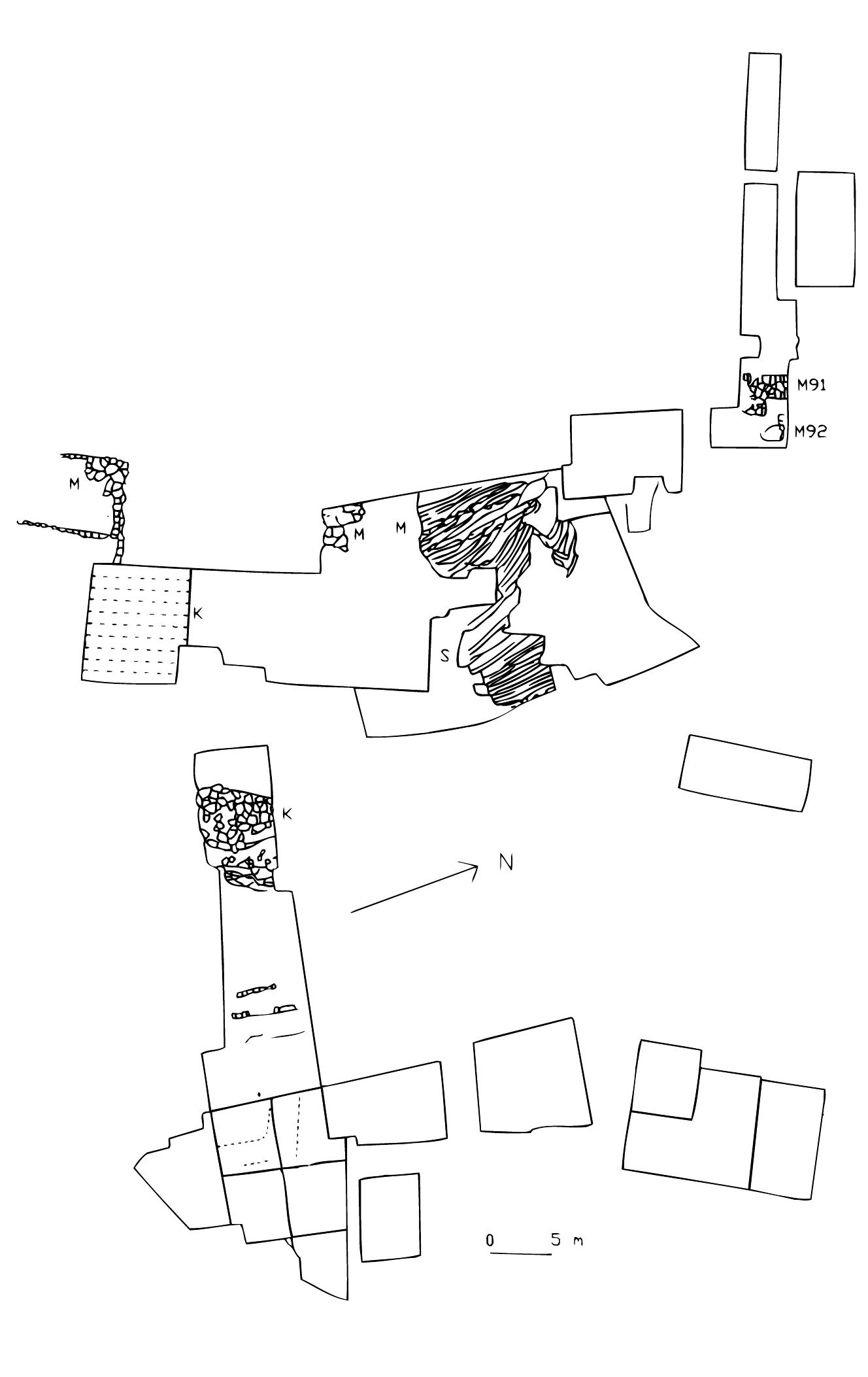 1. parts of the stepped stone structure as recovered by