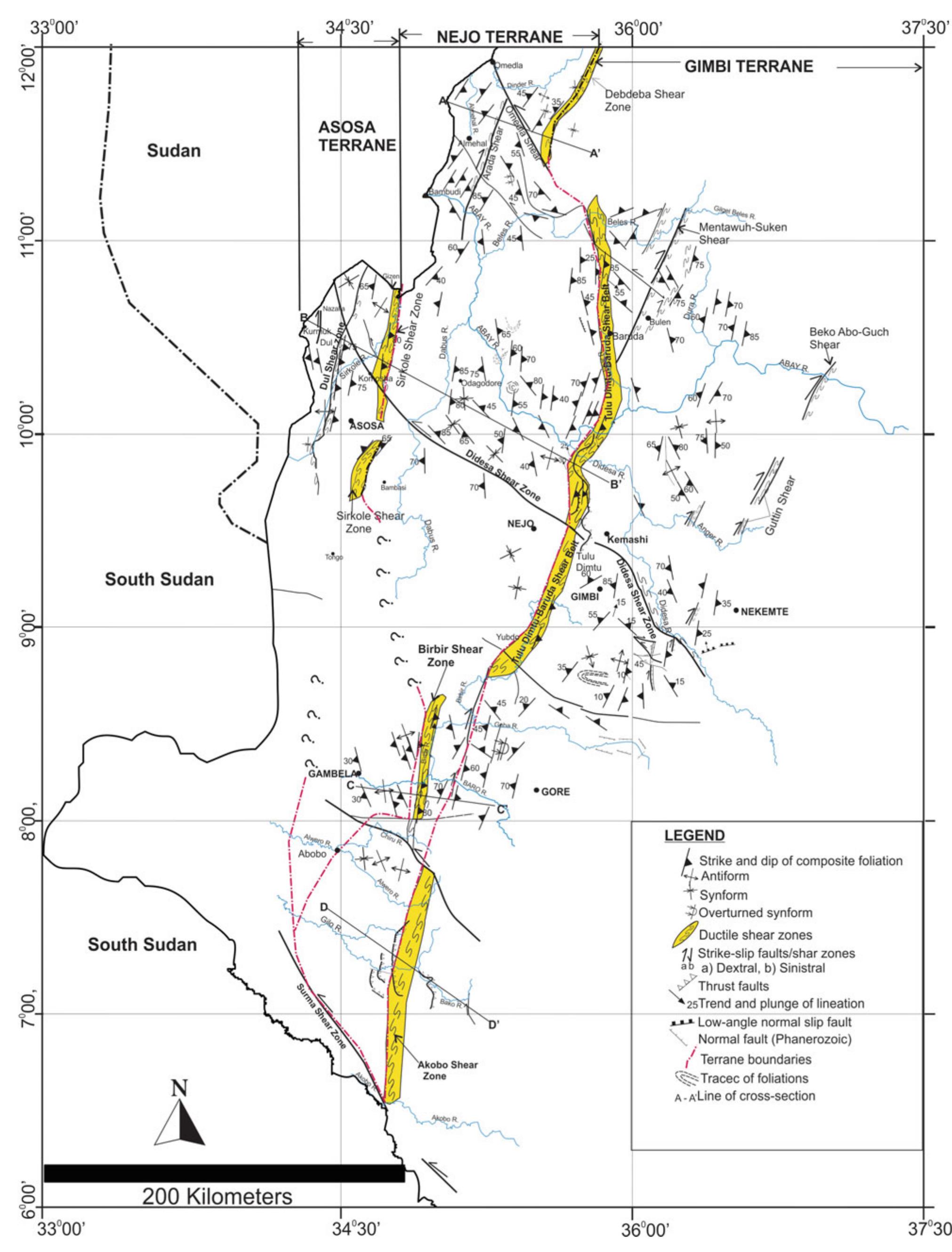 8 structural map of the precambrian of western ethiopia