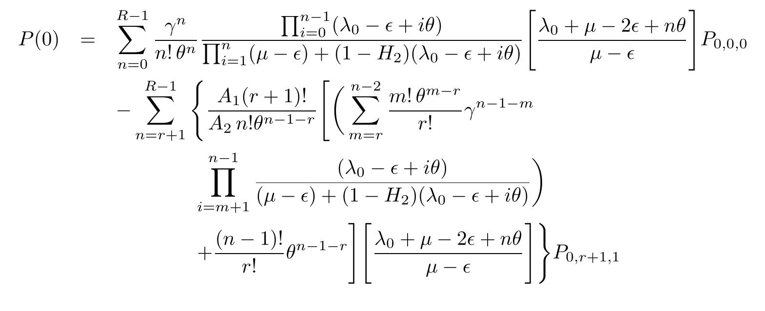 where A,and Ag is given by (23), and Po,-+41,1 is given by (25). From (21) to (24) and (30), we get The probability that the system is in slower rate of primary arrivals is