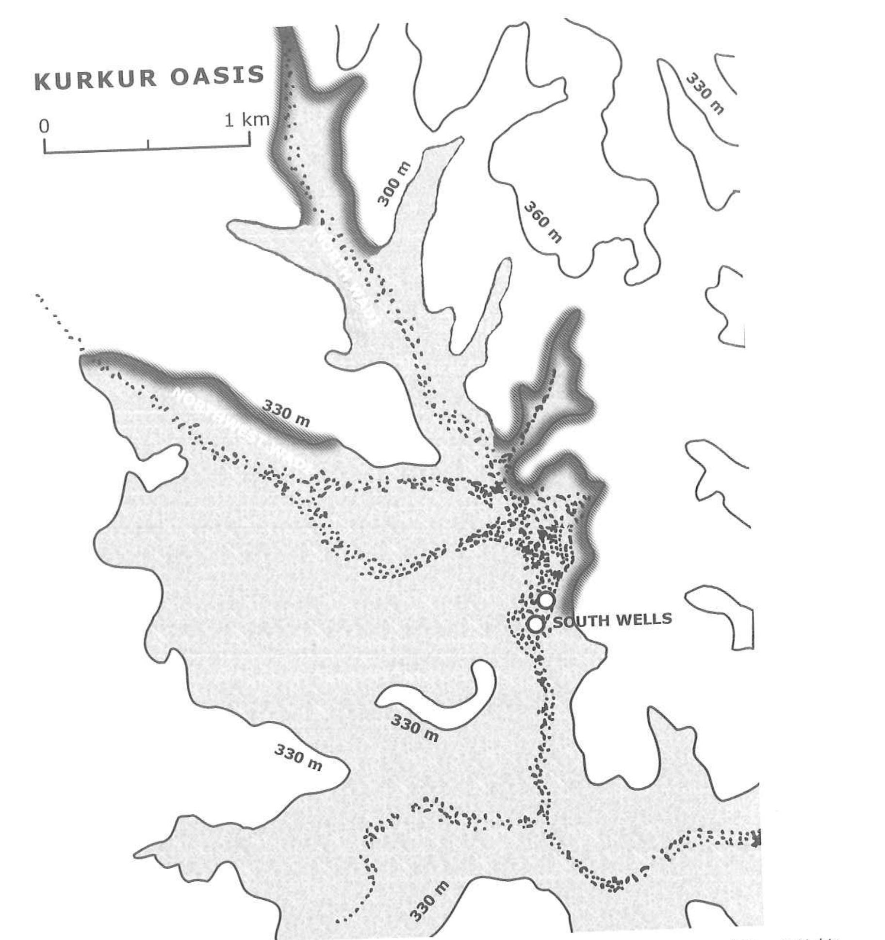 Archaeological remains at kurkur (base map based on k. w.