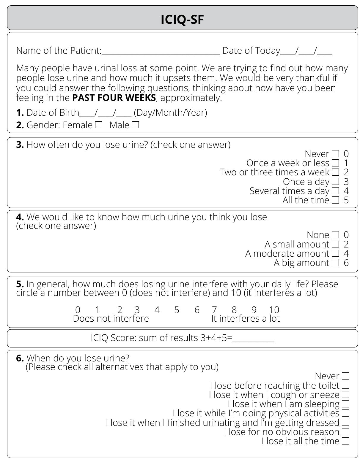 Mini mental state examination scale: cognitive deficit