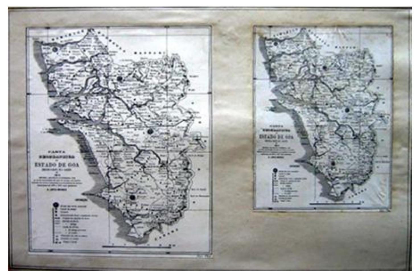 Goa’s geographic map in two different scales (igp archive,