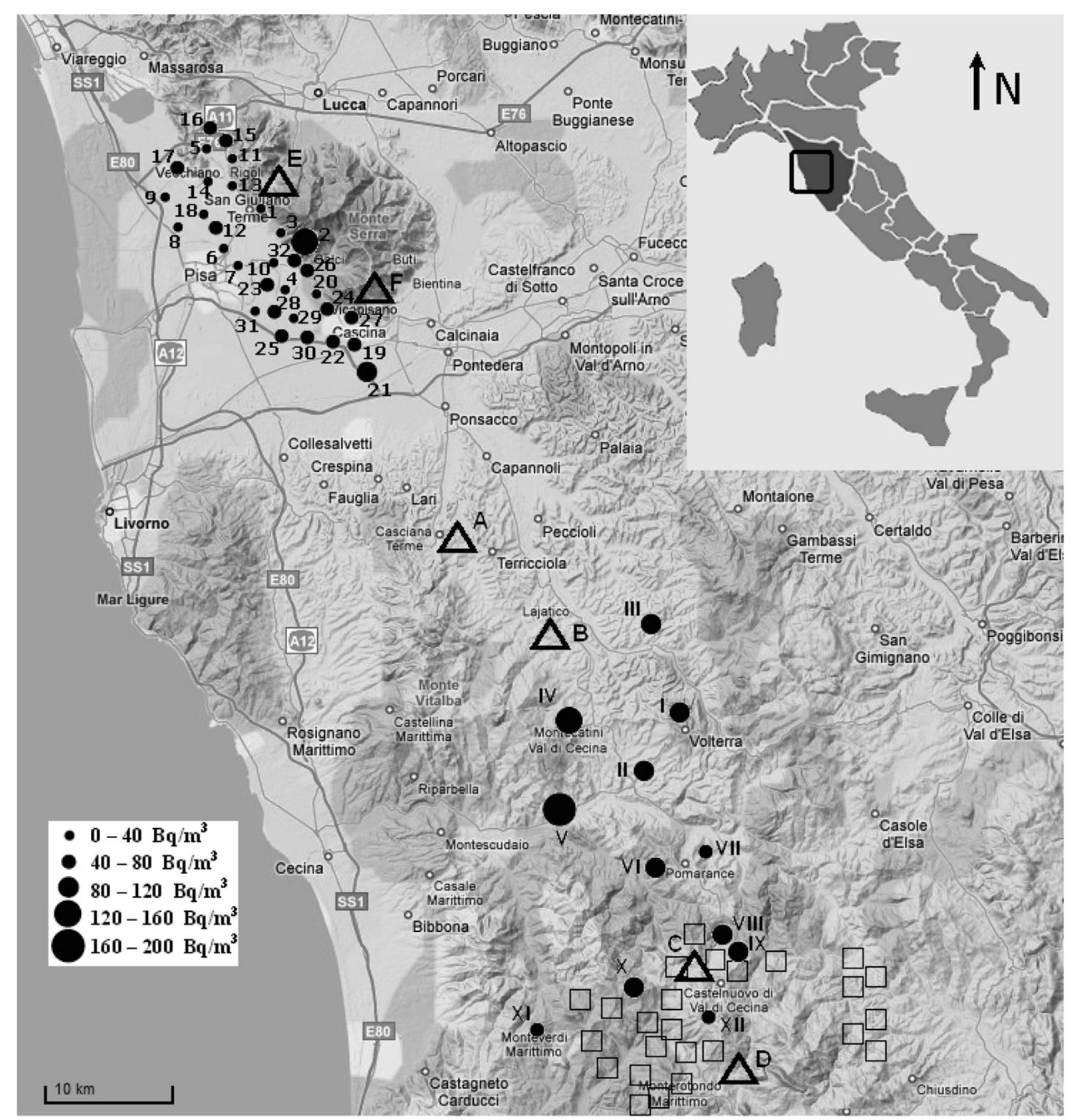 Map of the examined territory (by 2009 google map data®)
