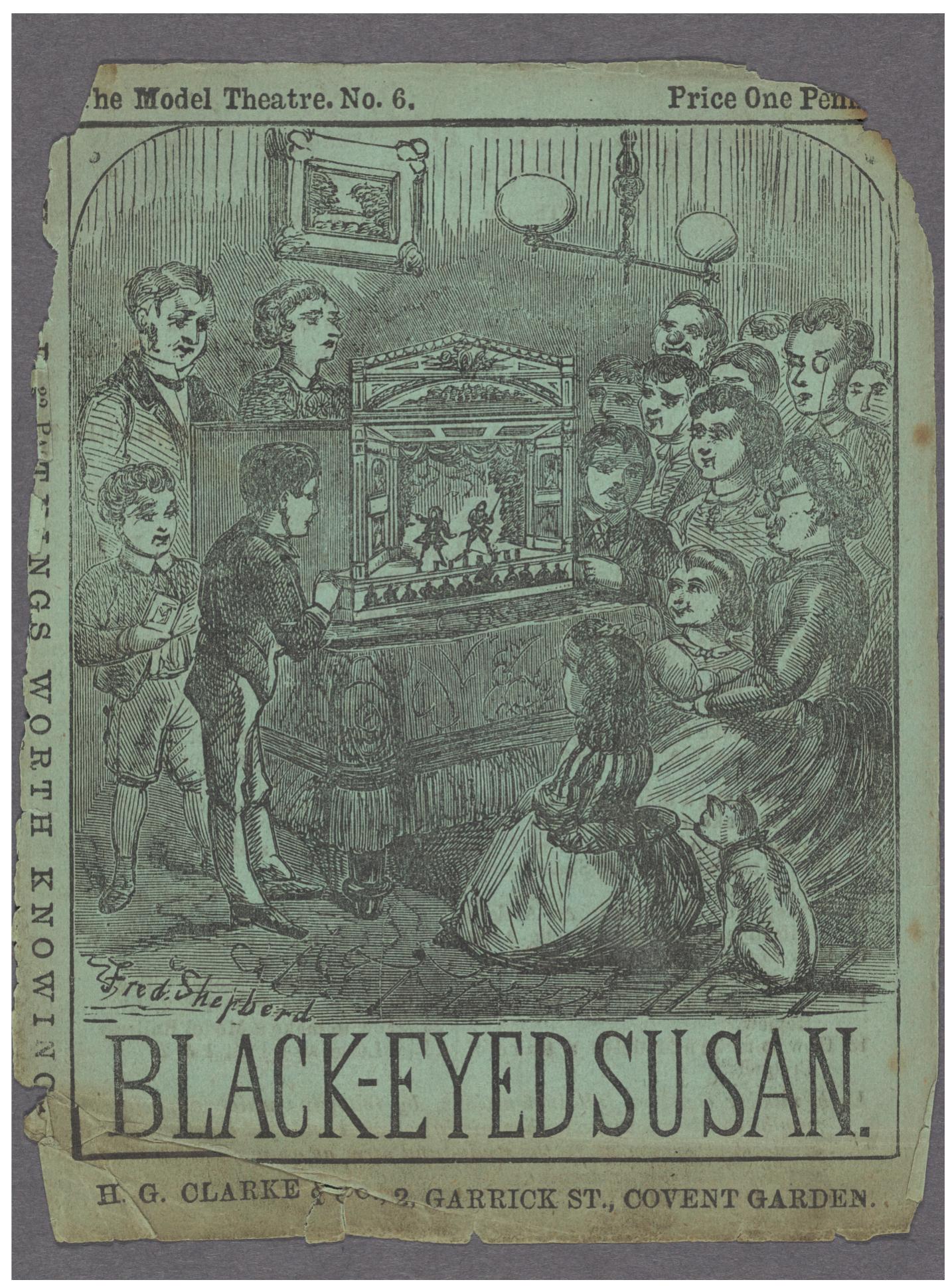 Figure 2. Cover for Black-Eyed Susan, The Model Theatre, No. 6., Fred Shepherd, print on coloured paper. © The New York Public Library. 