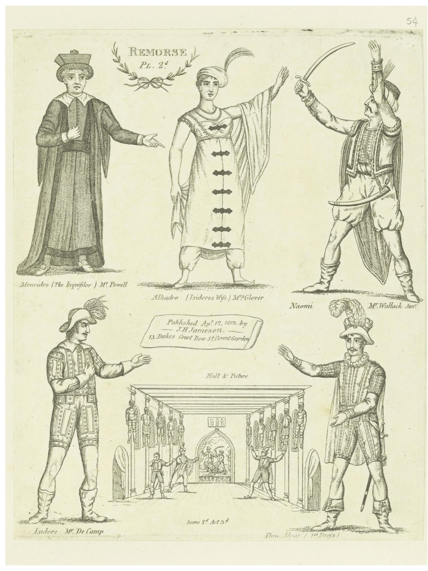 Figure 9. Second plate of Characters in the Popular Tragedy called Remorse, J. H. Jameson, etching, 23.0 x 18.5 cms. © The Trustees of the British Museum. 