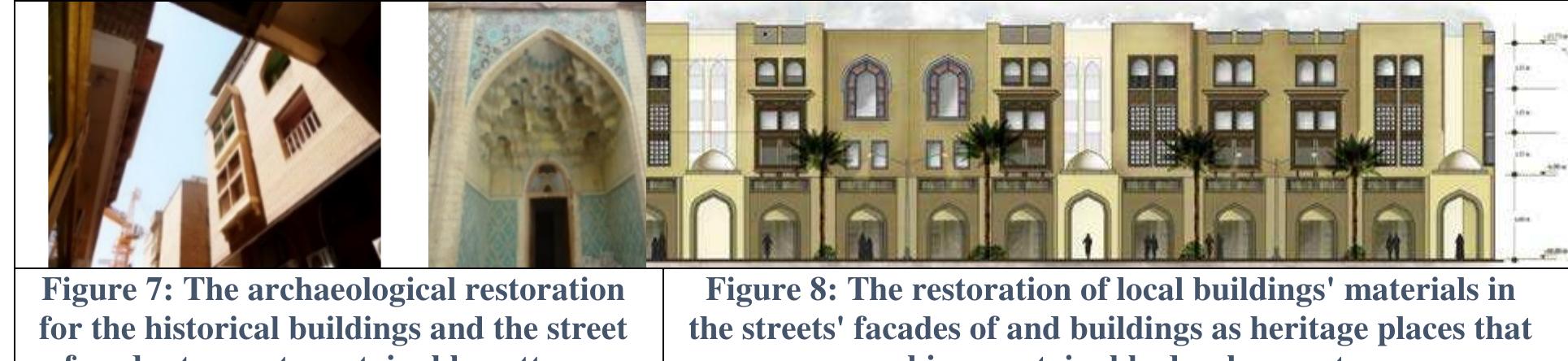 The proposal also confirmed the archaeological restoration within the following levels; the main corridors and streets facades, the ruins in the light of retaining the elements of the existing building, strengthening and _ protecting them from 