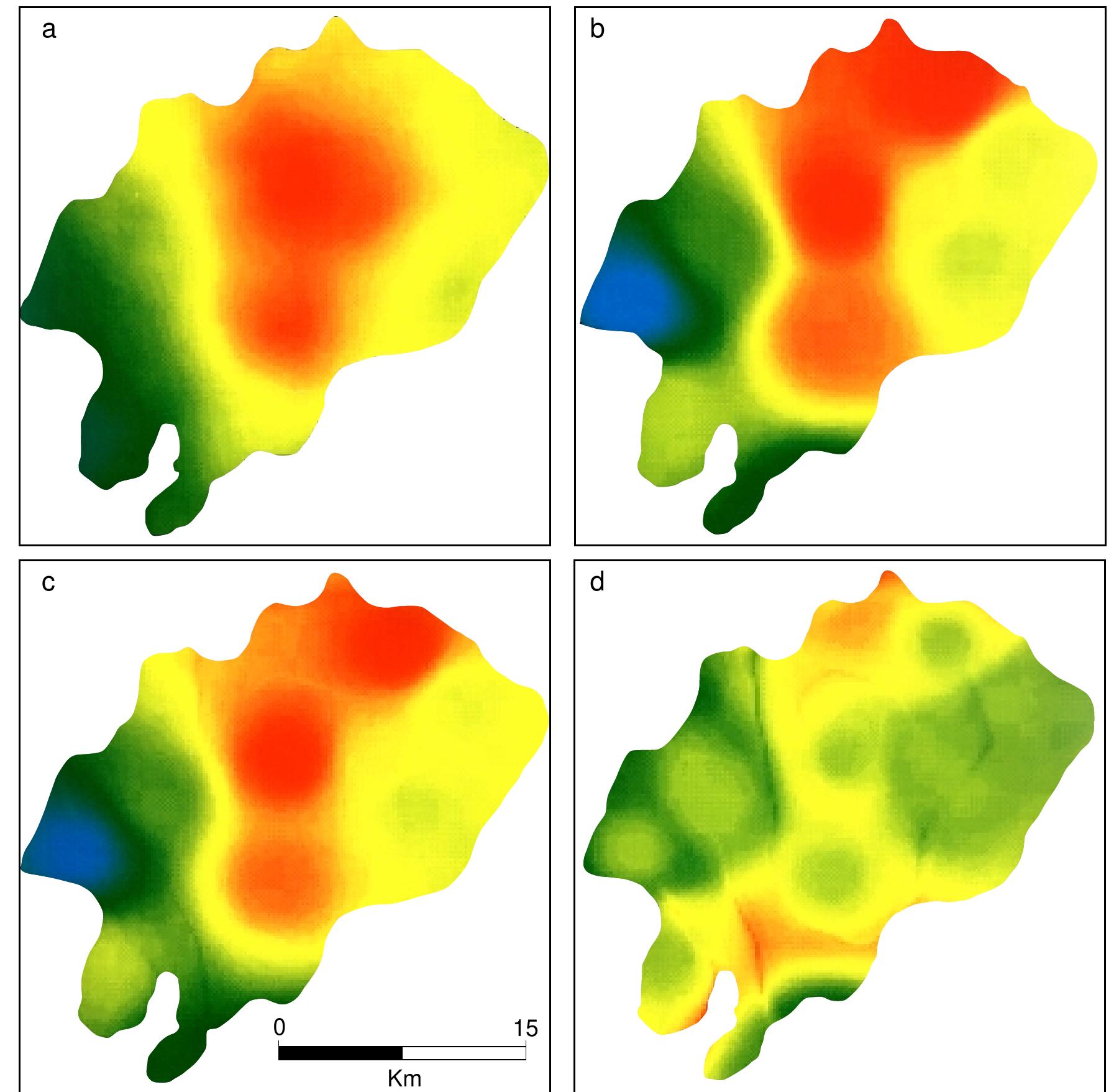 Average porosity distributions for one reservoir layer