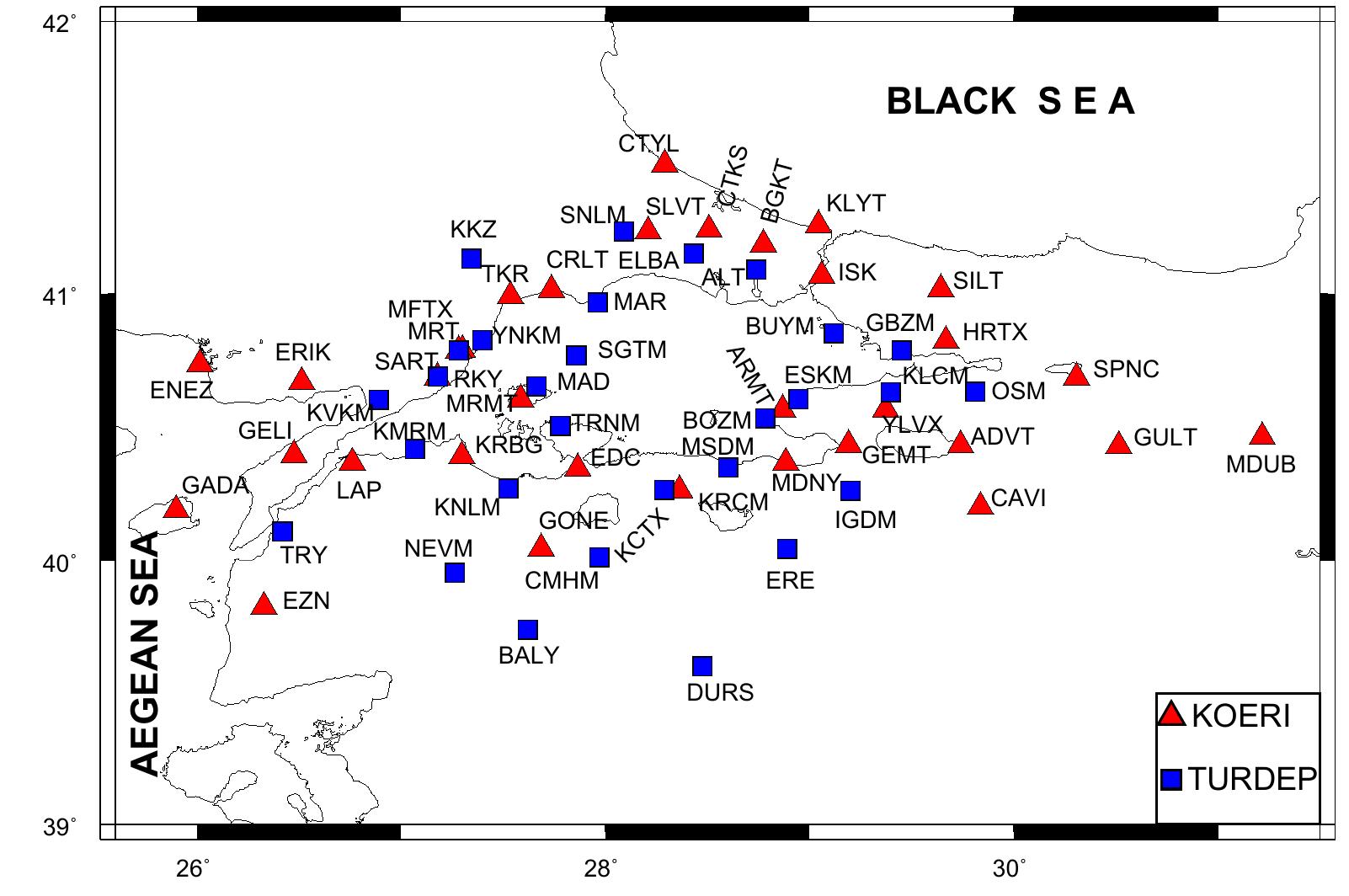 Tectonic map of marmara region (dot black faults from