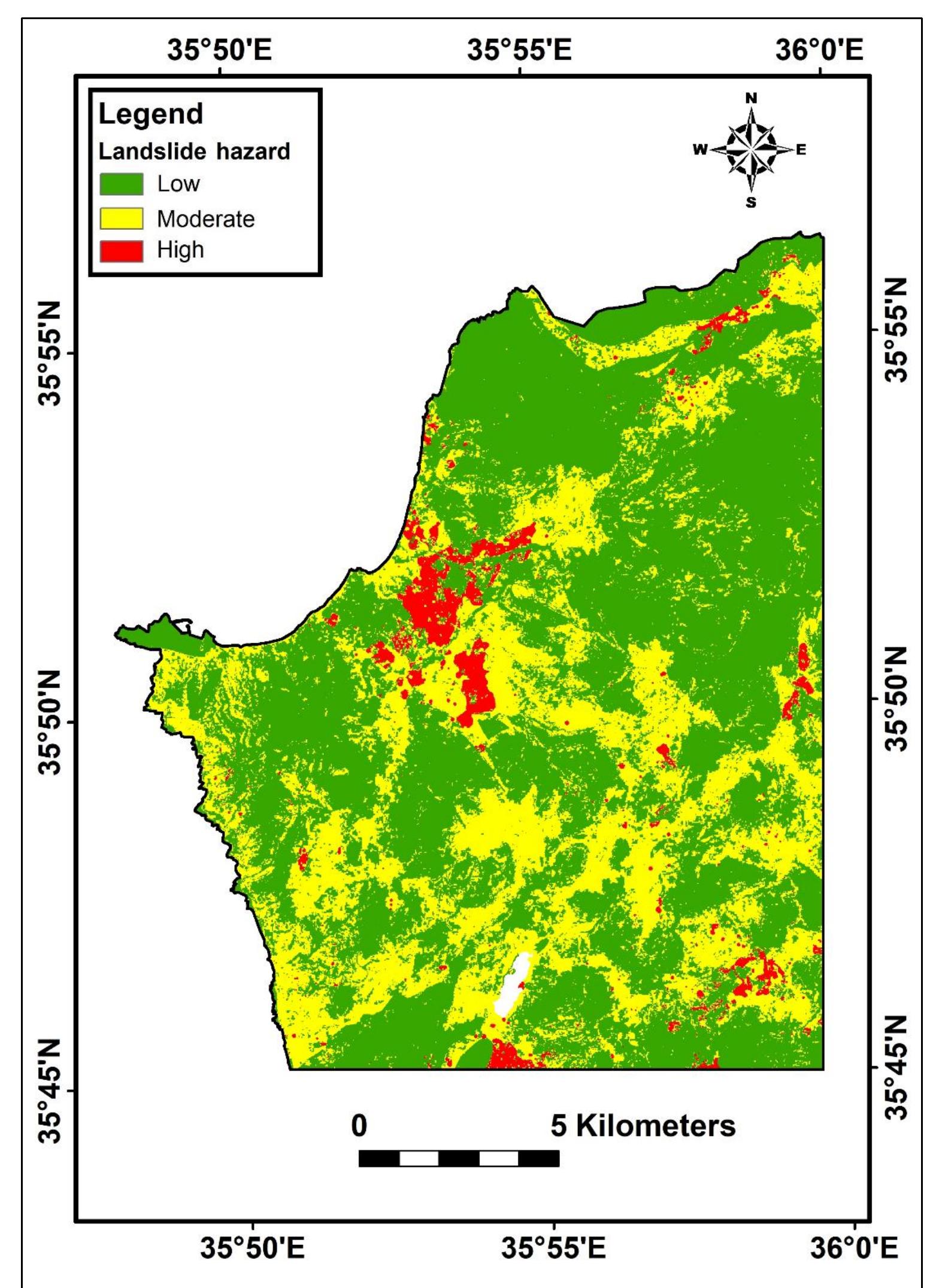 44: the landslide hazard map during the main rainfall season