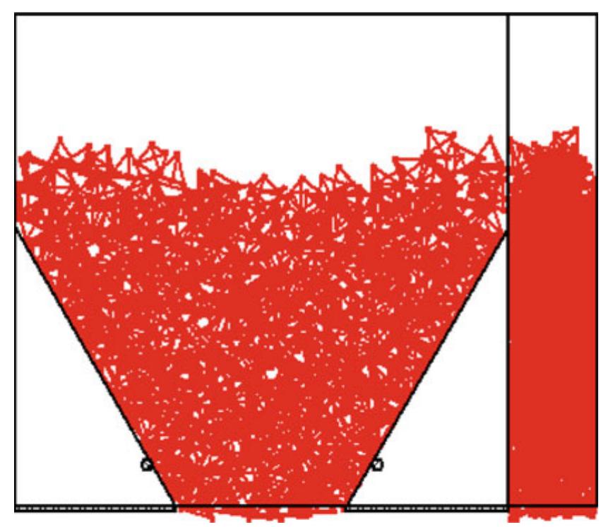 Tetrahedral particles in jammed state for b = 3.8d