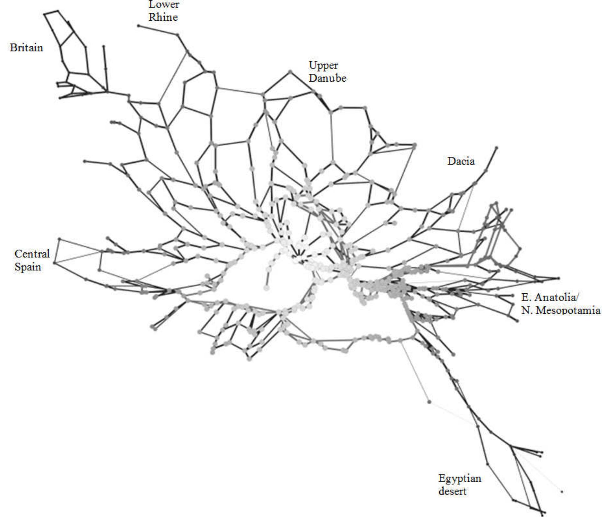 Cartogram Rome Cartogram 2 time cost from rome, at low military speed
