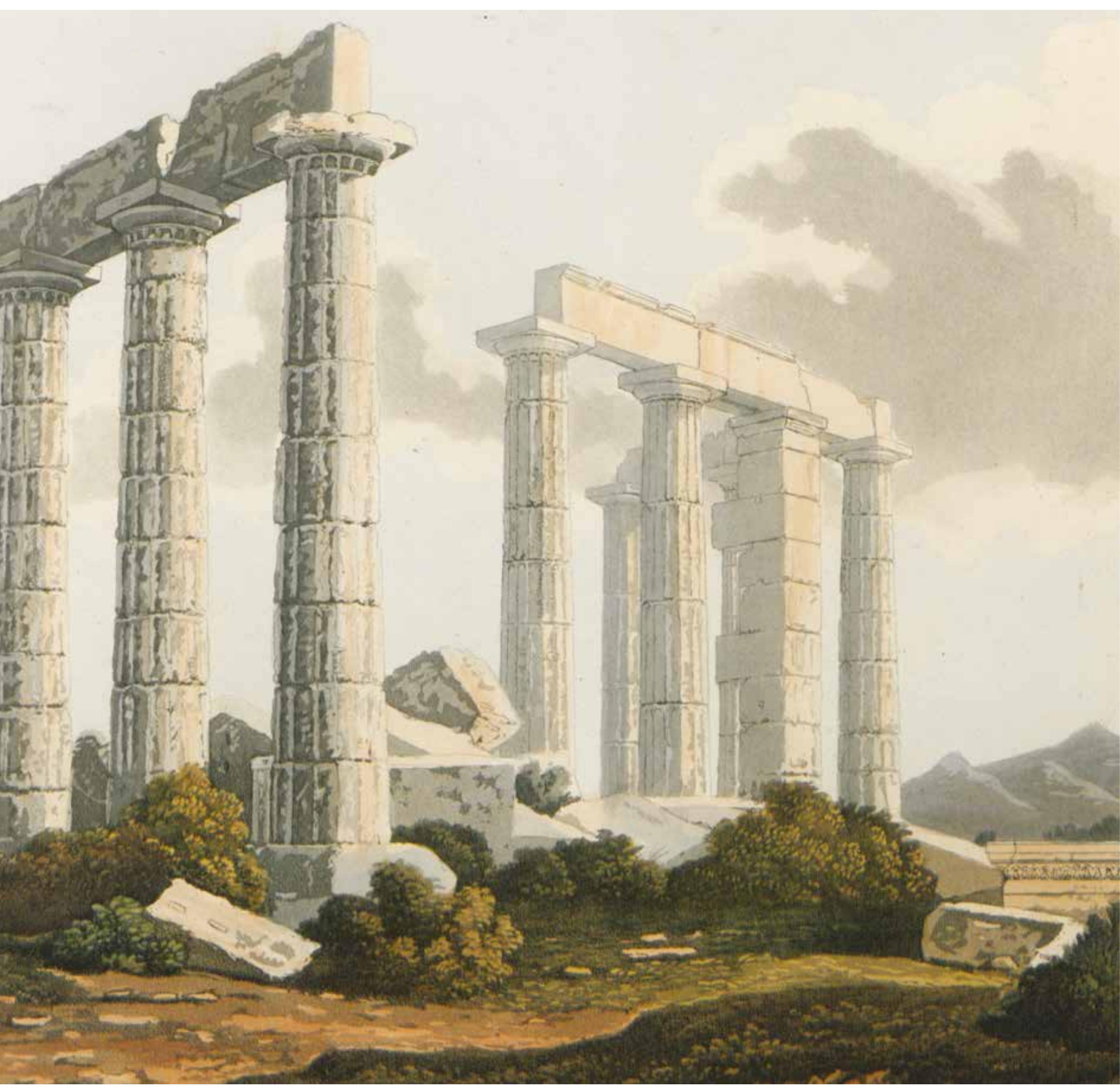 The temple of Poseidon at Sounion (Edward Dodwell, Views in Greece, London 1821). 