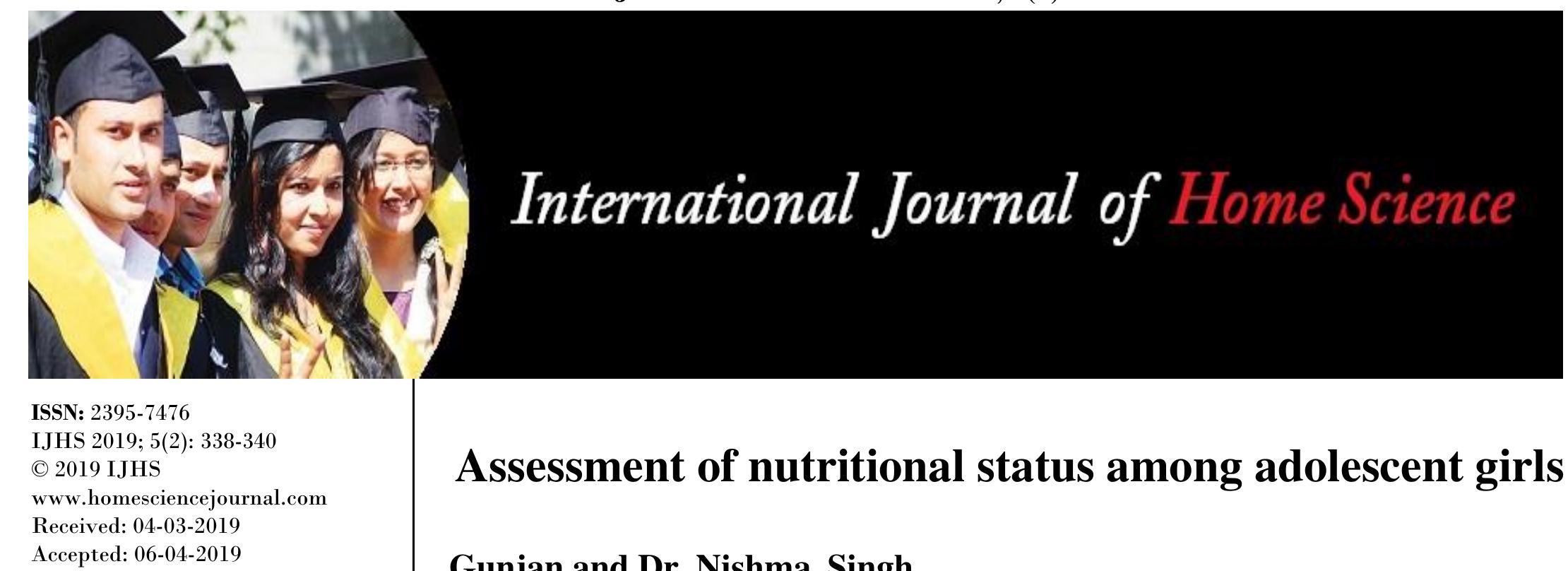(PDF) Assessment of nutritional status among adolescent girls