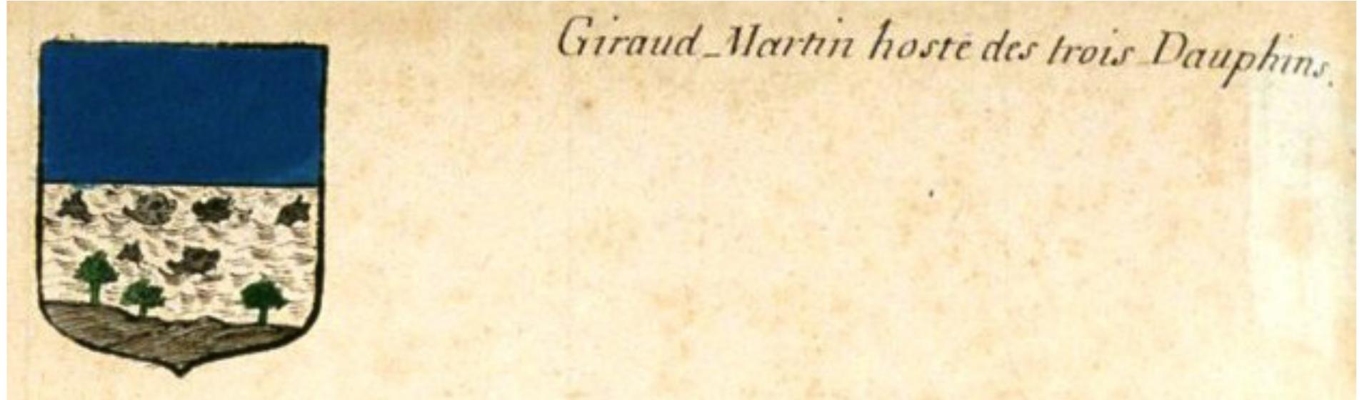 Fig. 3: Coat of arms of Giraud Martin, Armorial général, vol. 30 (Provence II), p. 1174 (Bibliotheque Nationale de France, Francais 32256). 