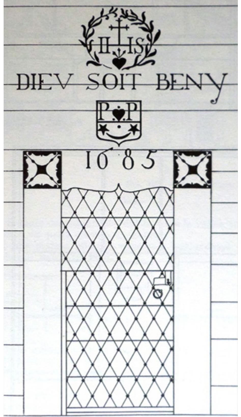 Fig. 14: Composition inside the granary (drawing by Bernard Guillaume). 