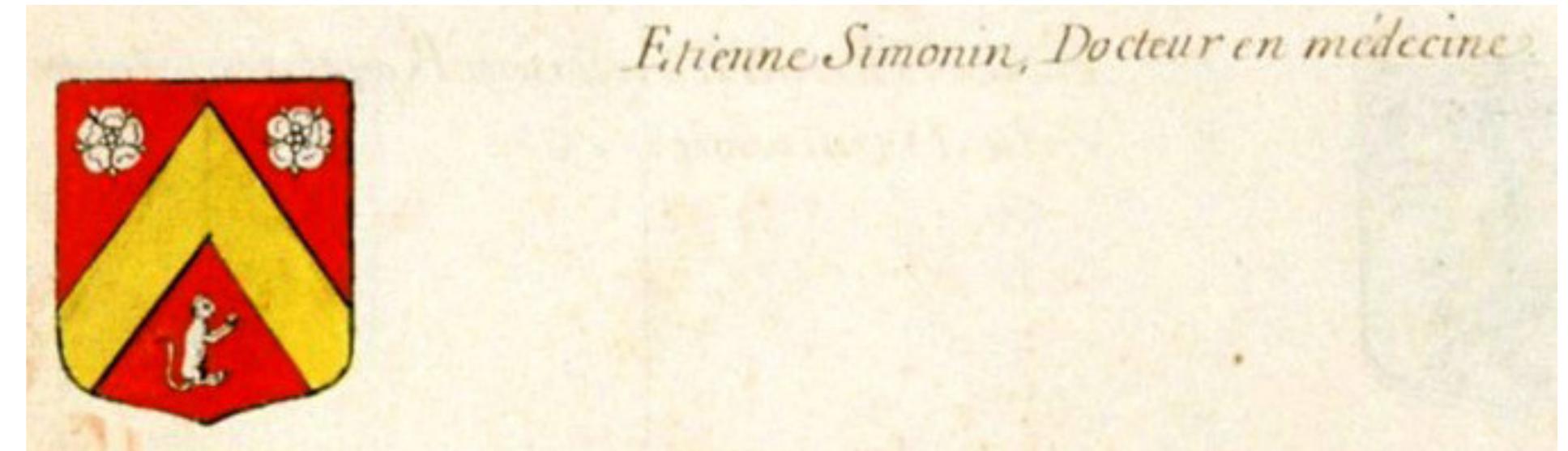 Fig. 30: Coat of arms of Etienne Simonin, Armorial général, vol. 7 (Bourgogne comté), p. 456 (Bibliothéque Nationale de France, Francais 32234). 