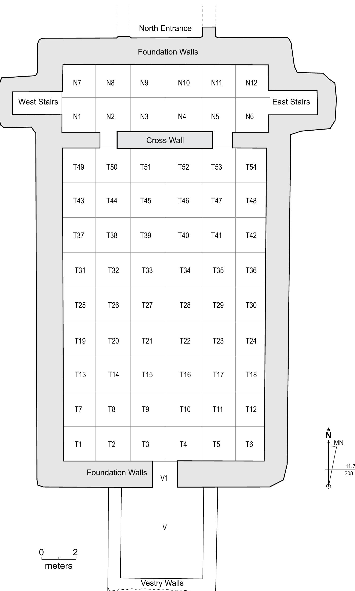 Opt plan map with excavation unit grids figure 4.7.