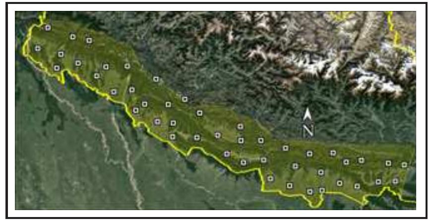 Distribution of gnss points in the project area