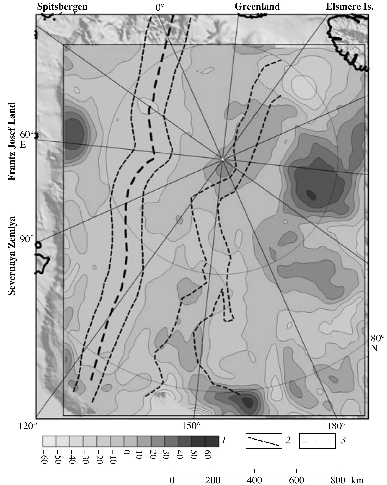 The schematic map of the coefficient of correlation between