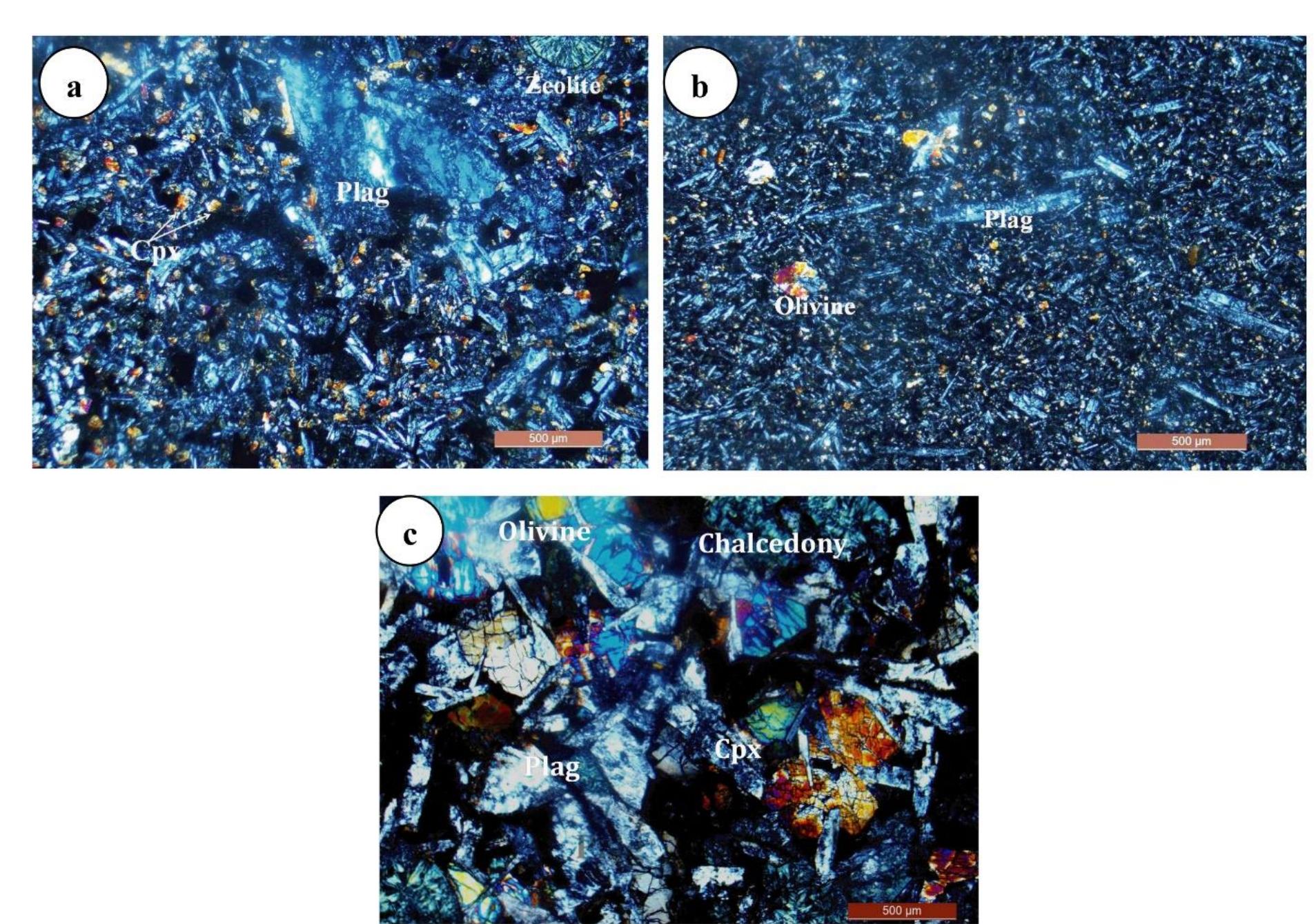 Photomicrographs of stb showing a) abundant phenocrysts of