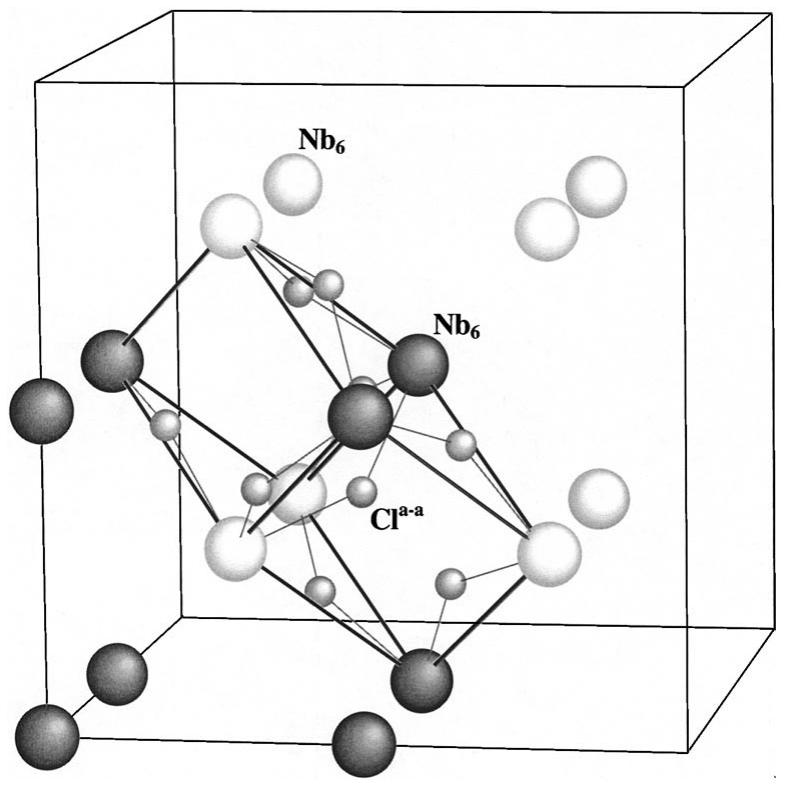 Schematic representation of a rhombohedral unit-cell in