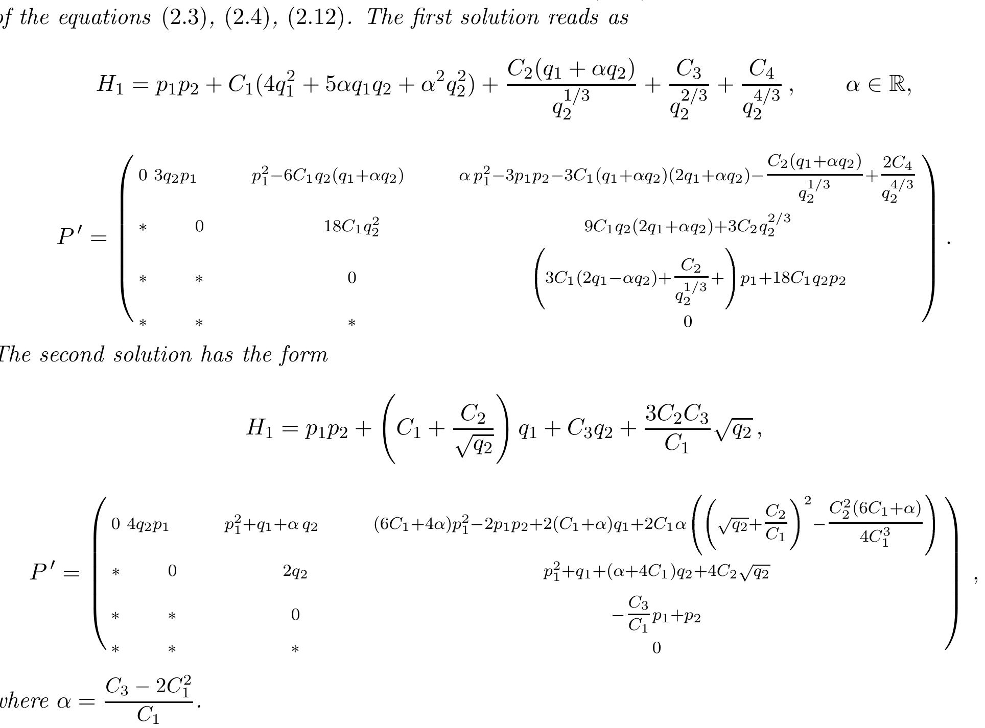 Poisson Tensor (PDF) Towards a Classification of Natural Integrable Systems