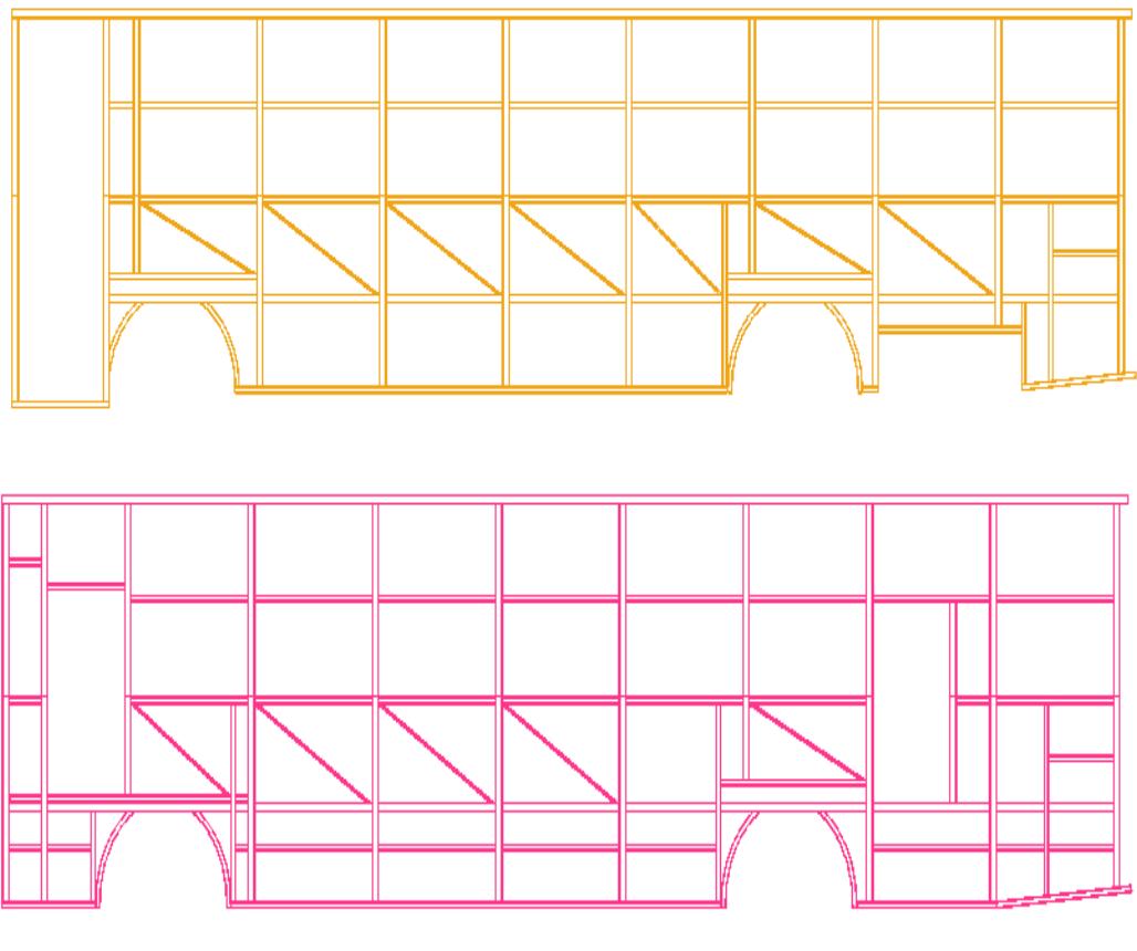 7: bottom frame of the bus superstructure