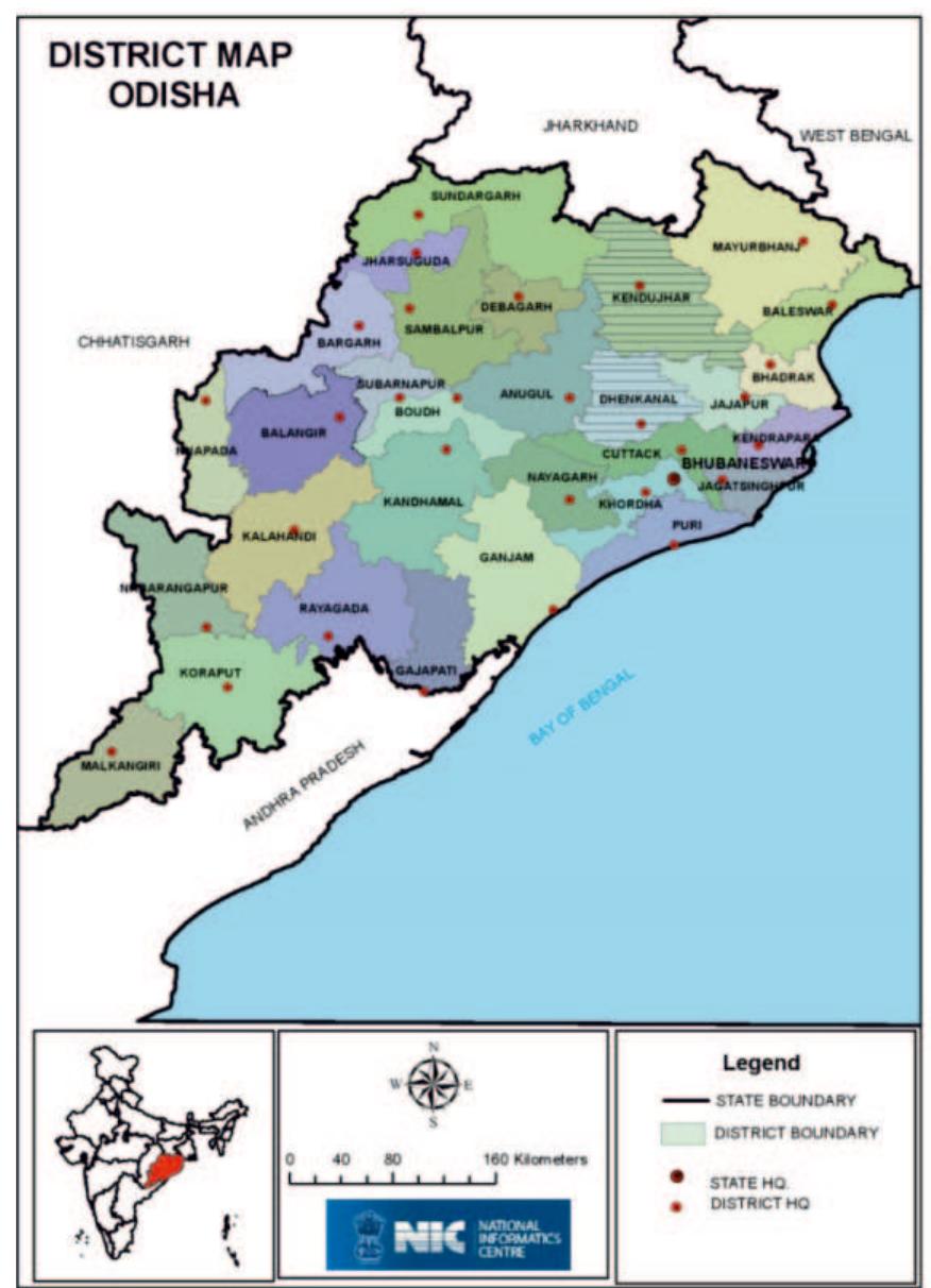 Map: (Source: gisodisha.nic.in/Statem/District.pdf) 
