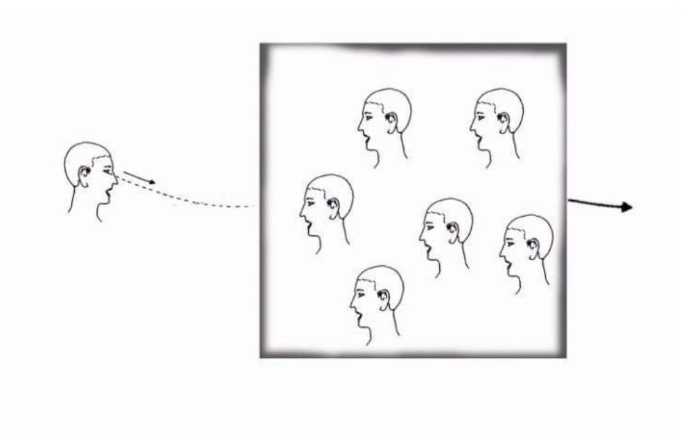 the transmission of an idea.  Figure 3.6 Visual speech diagram capturing ‘viral’ visual speech as transmission. 