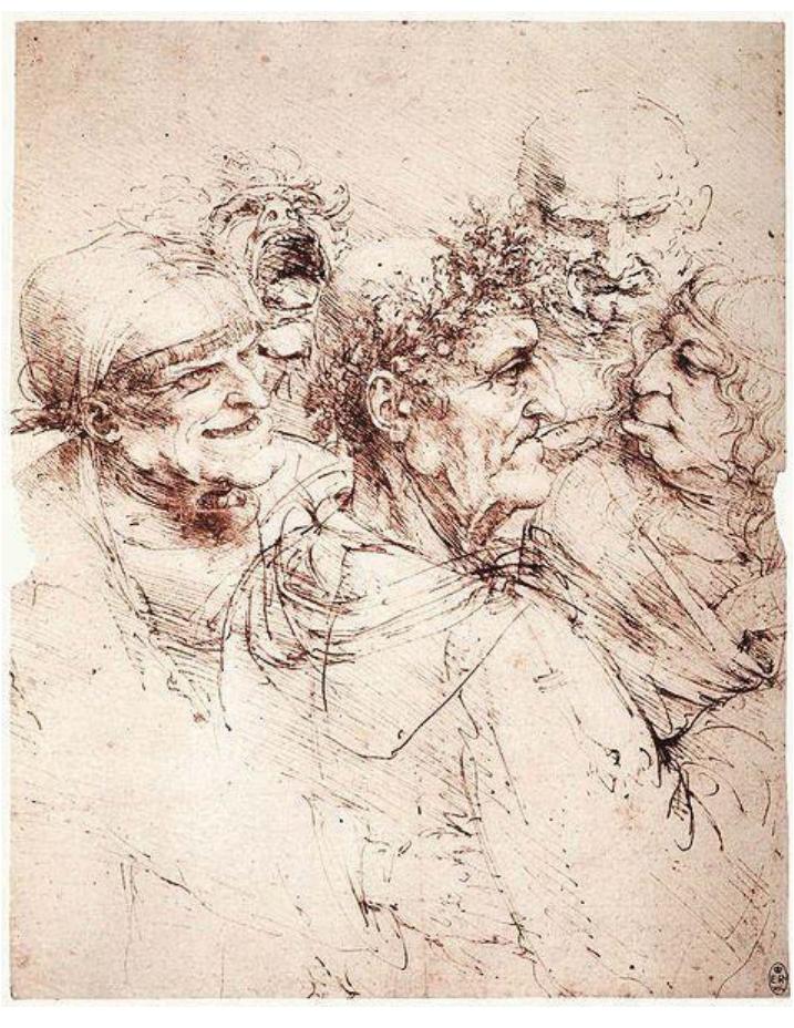 Figure 4.2 ‘Five grotesque heads’, sketch by Leonardo Da Vinci  the prevailing standard.  as ‘something like [a] mistake’ (Foucault, 1978 [1966], pp. ix—xx) that does not fi 