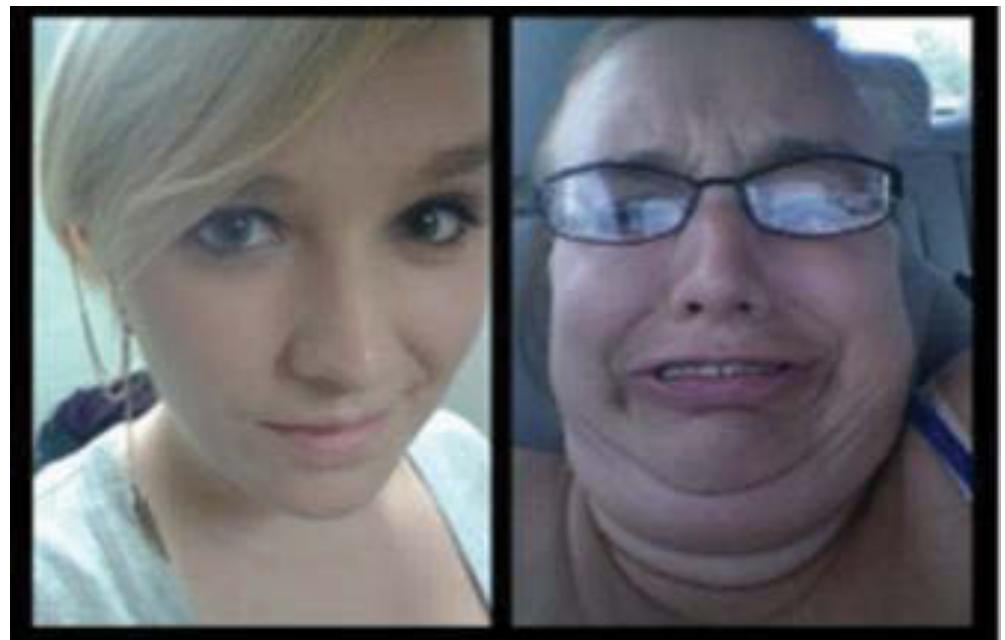 social distance.  and identifiable face of the participant. The close-up also indicates an intimate 