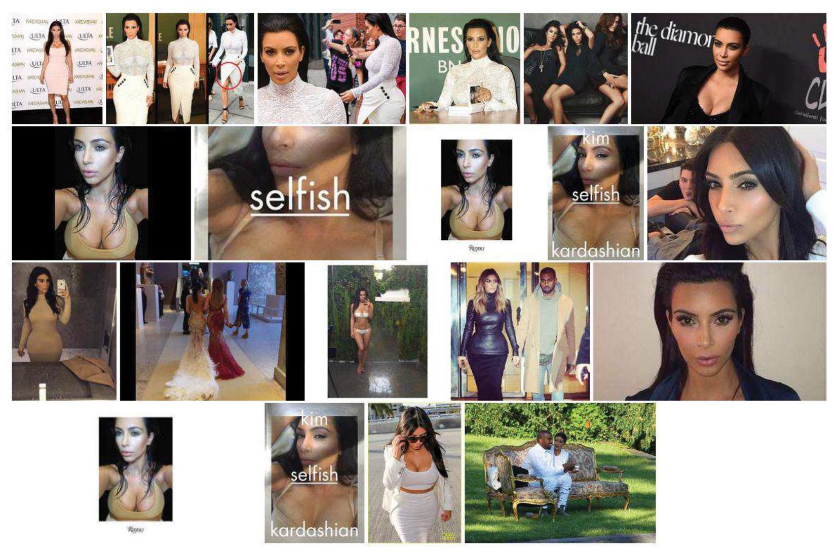 Figure 9.4 Screen shot of a feed of Kardashian selfies 