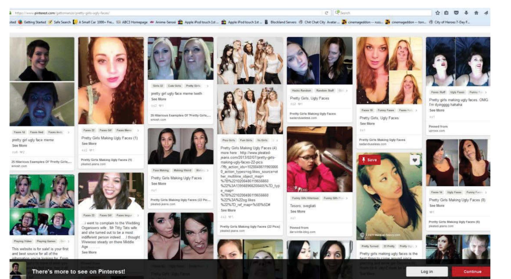 Figure 9.6 PGUF memes reproduced in Pinterest site 