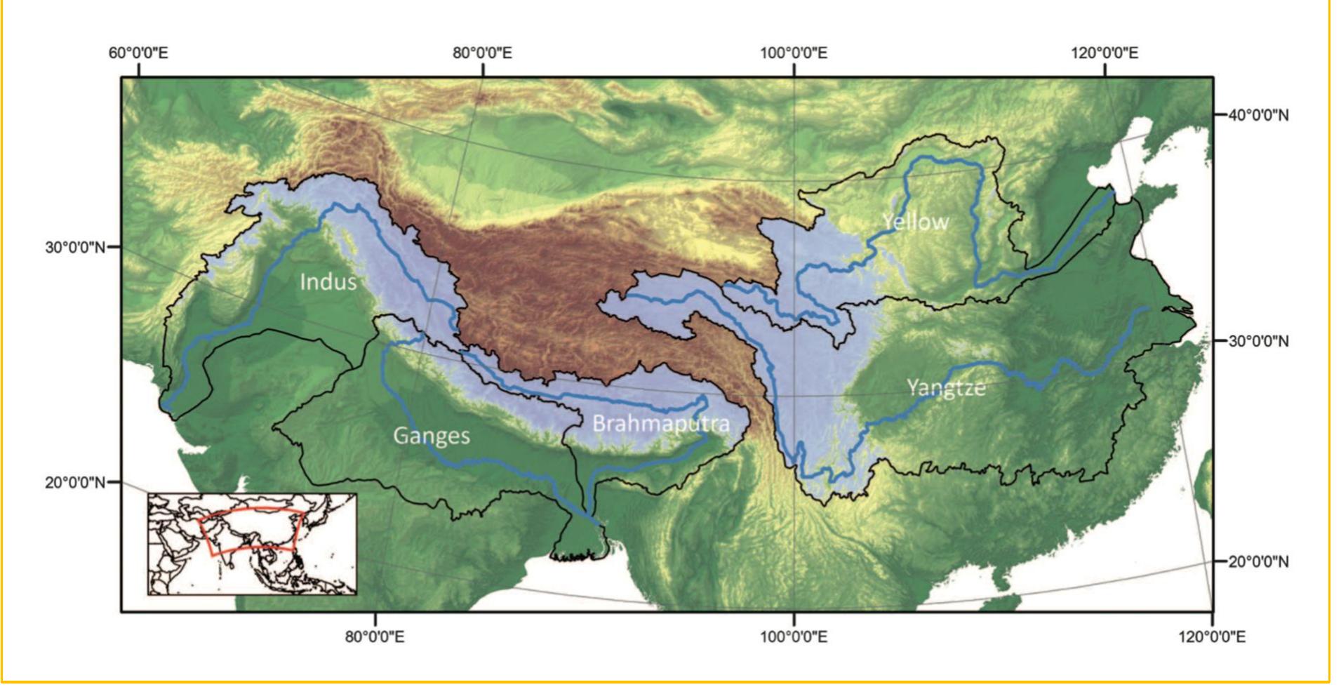 Location of the ganges river basin in asia (from immerzeel