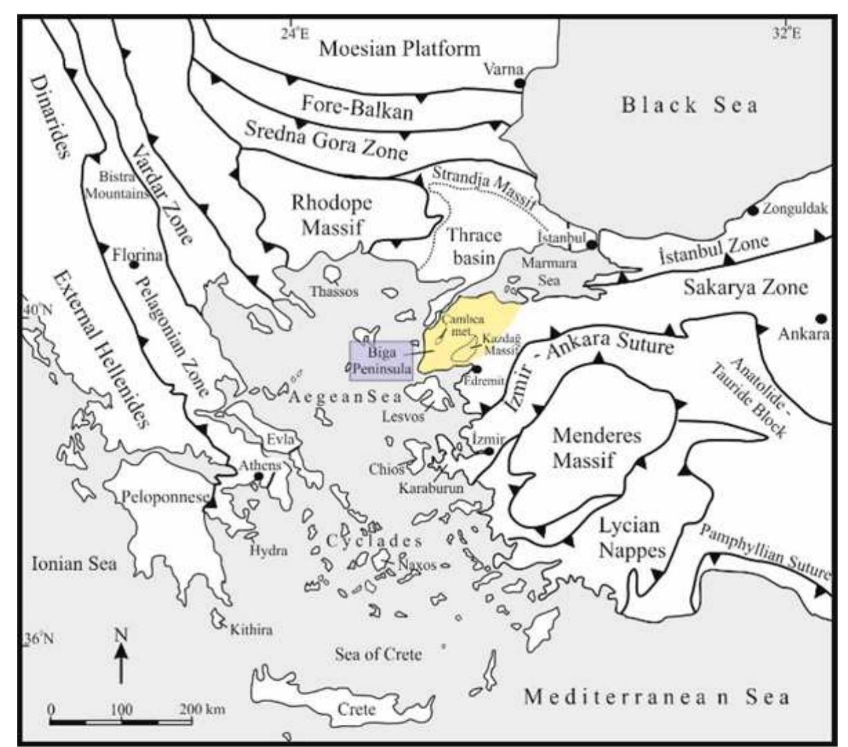 Simplified tectonic map of the eastern mediterranean region