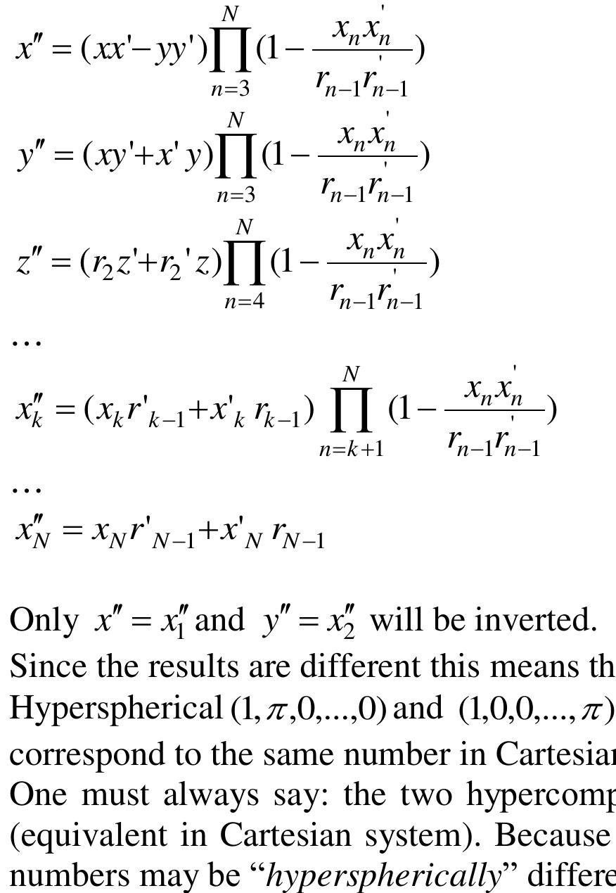 Figure 19 - from Spherical and Hyperspherical Hypercomplex