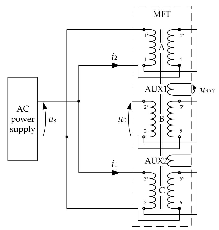 Circuit diagram of the equivalent b(h) measurement setup