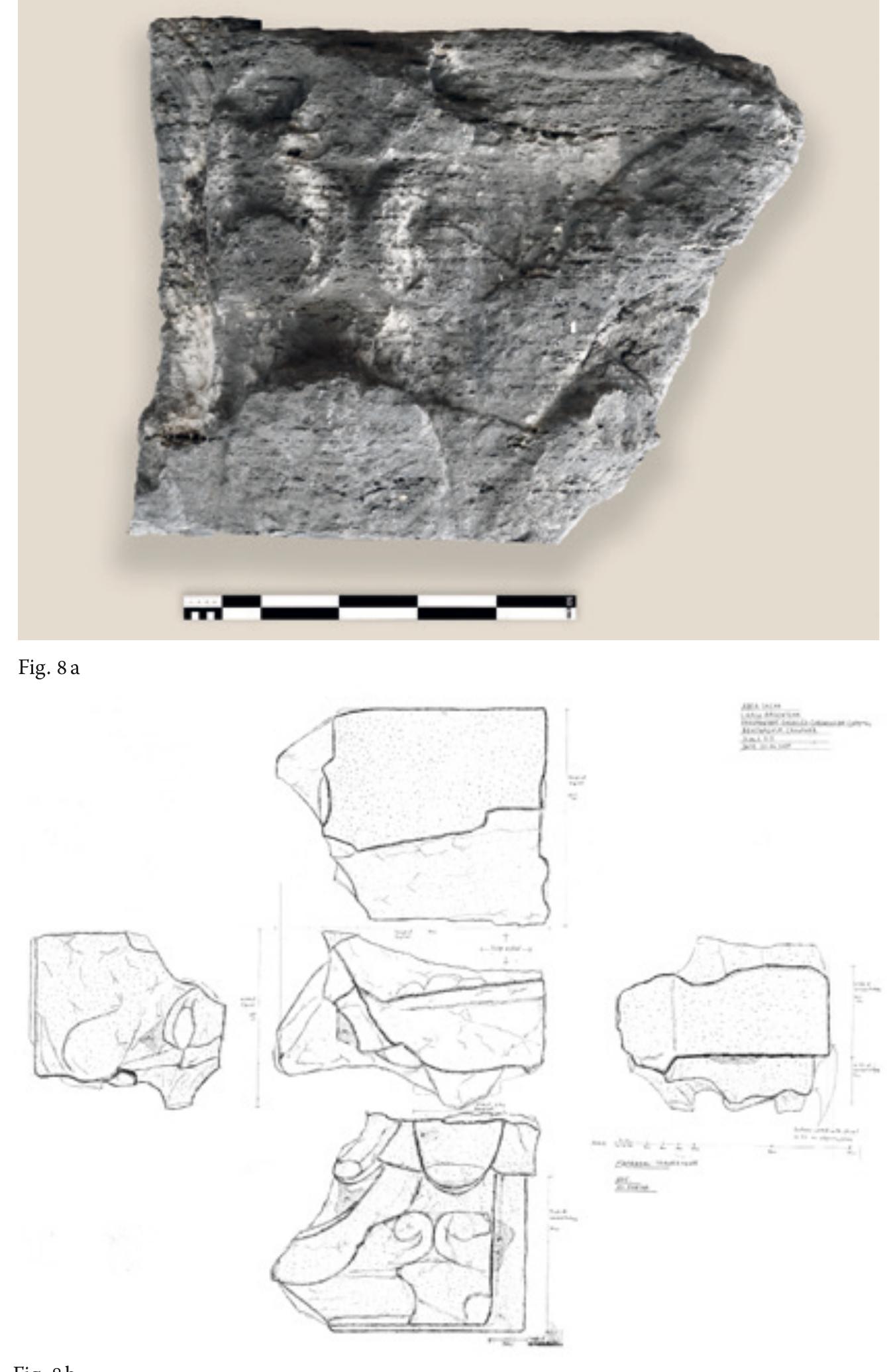 (fig. 8). These phase 3a capitals were made from recycled parts of phase 2a”, and since they included an architrave in travertine, we can conclude that the phase 2a temple fea- tured both capitals and an entablature in travertine.  How a Temple Survives. Resilience and Architectural Design at Temple A of Largo Argentina 