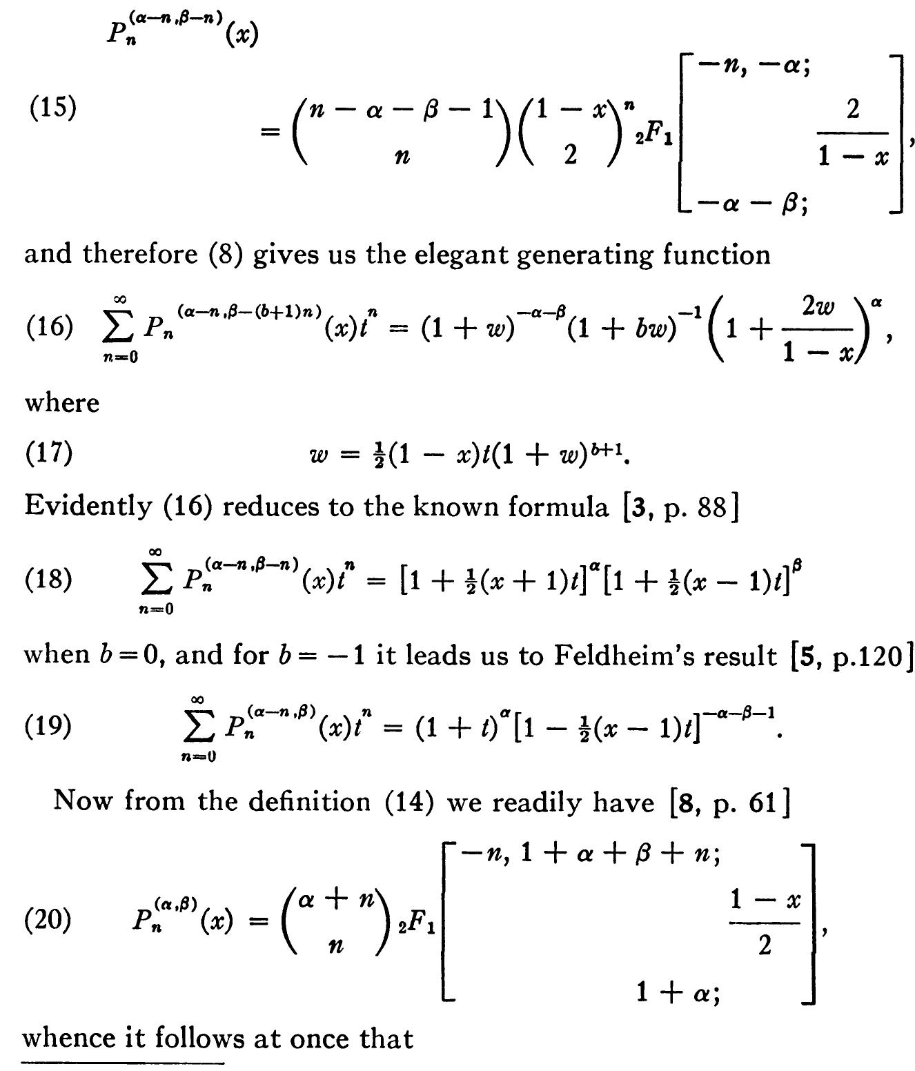 Generating Polynomials (PDF) Generating Functions for Jacobi and Laguerre Polynomials