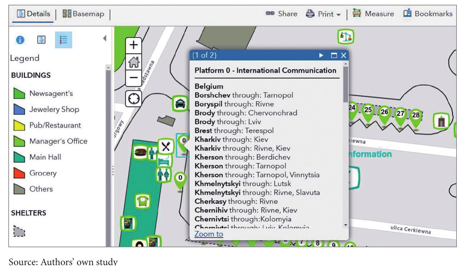 Feature Map Bus A sample view of the interactive map of the main bus station